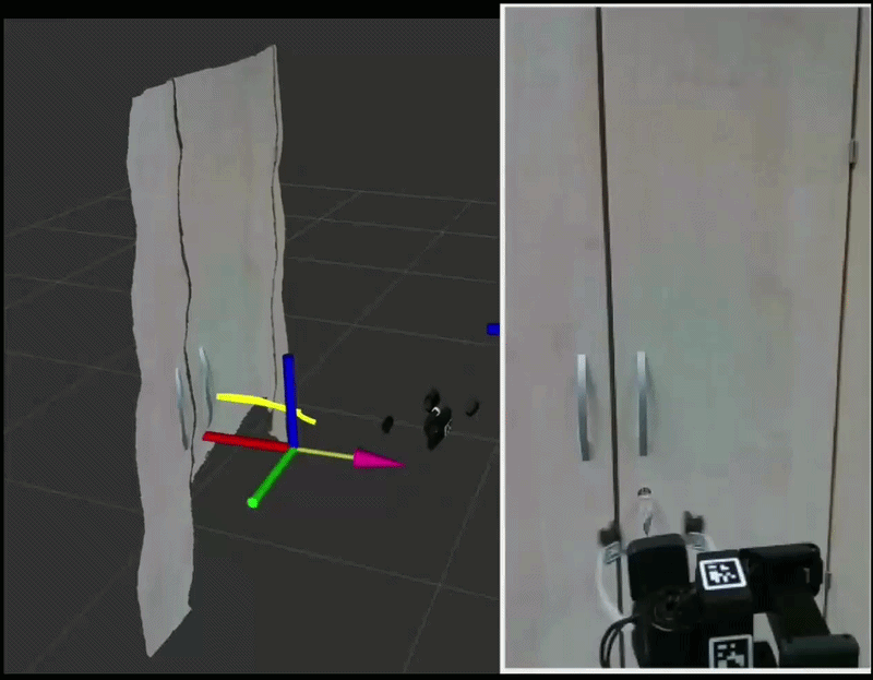 FunAkt3D - robot manipulating a drawer using an affordance-conditioned diffusion policy learned from human video.